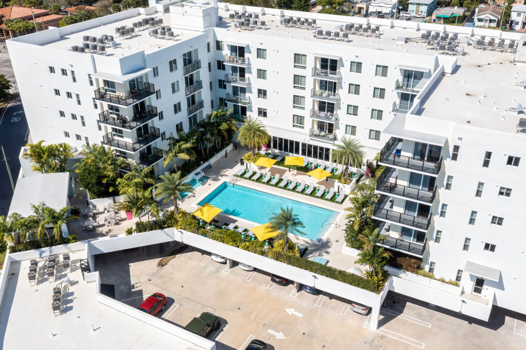 Altis Little Havana aerial view of entire building and pool