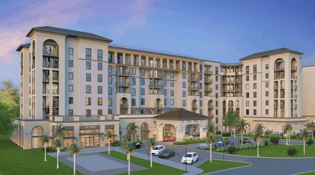 Rendering of Apartment Building at Boca Raton Mixed Use Development