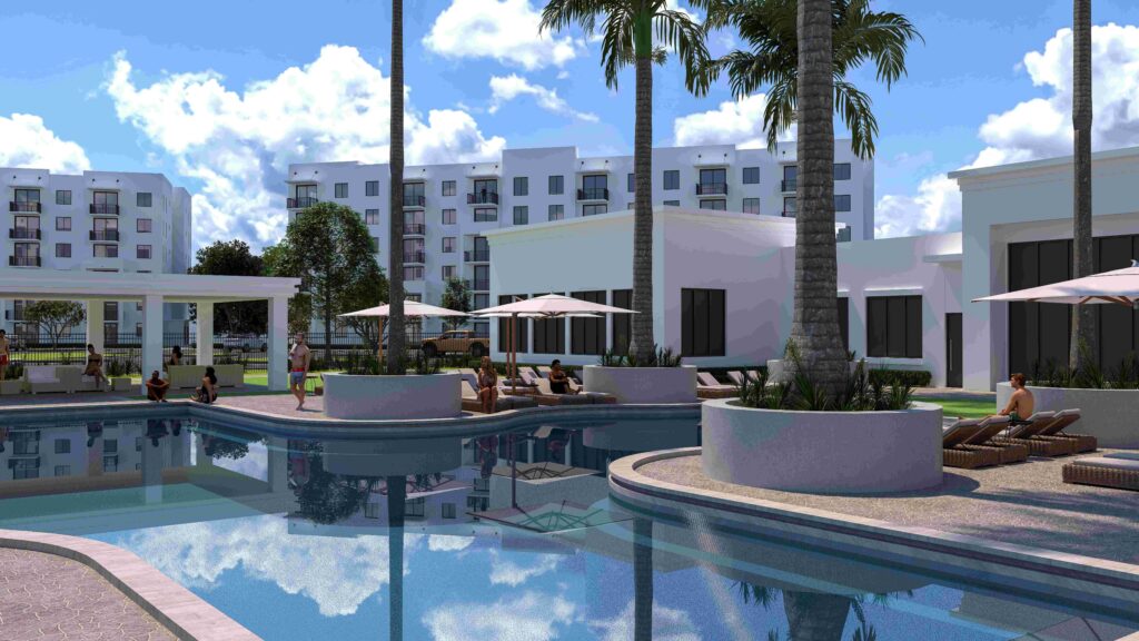 Pool area at Alton Cutler Bay